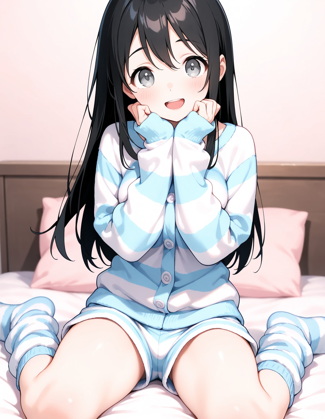 ストライプもこもこパジャマ