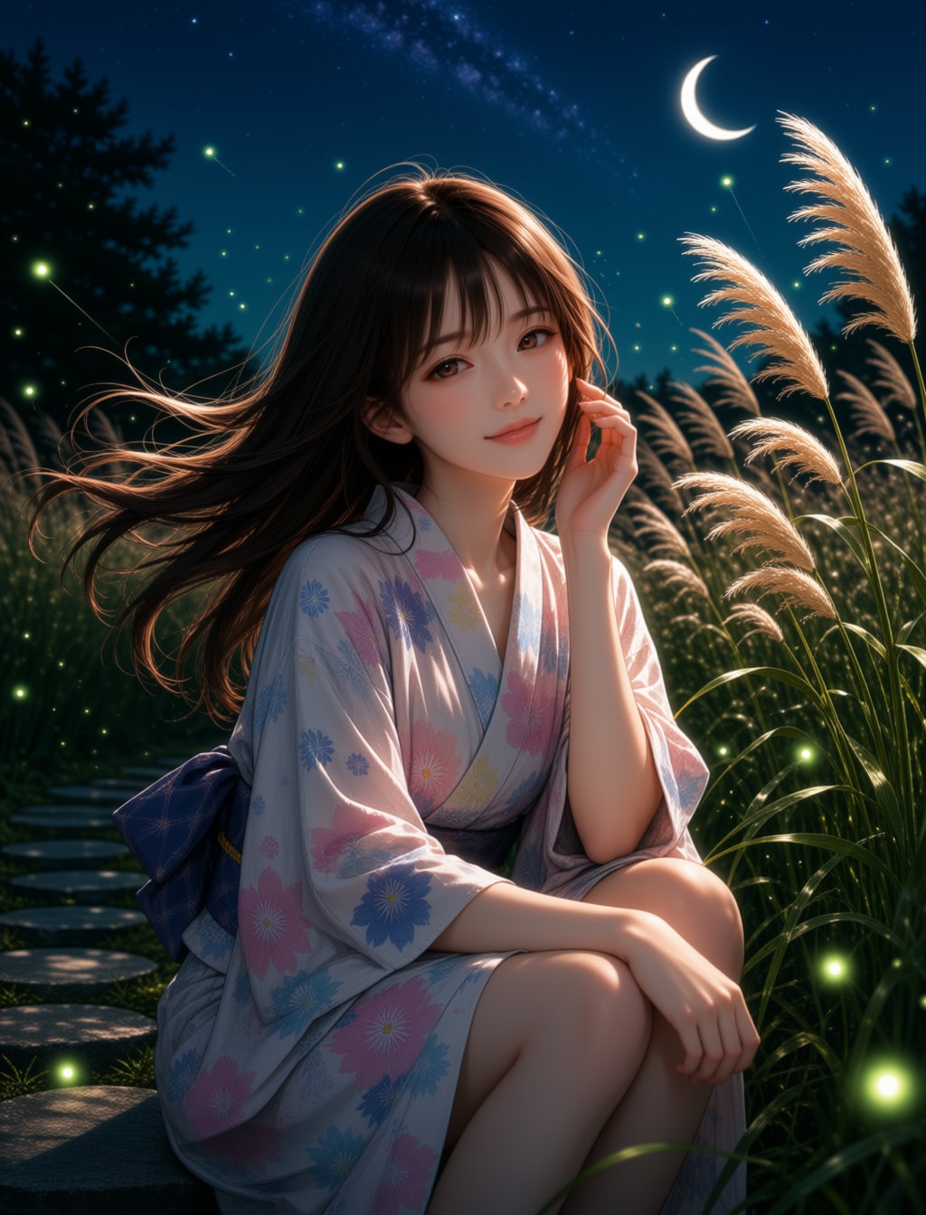蛍と月