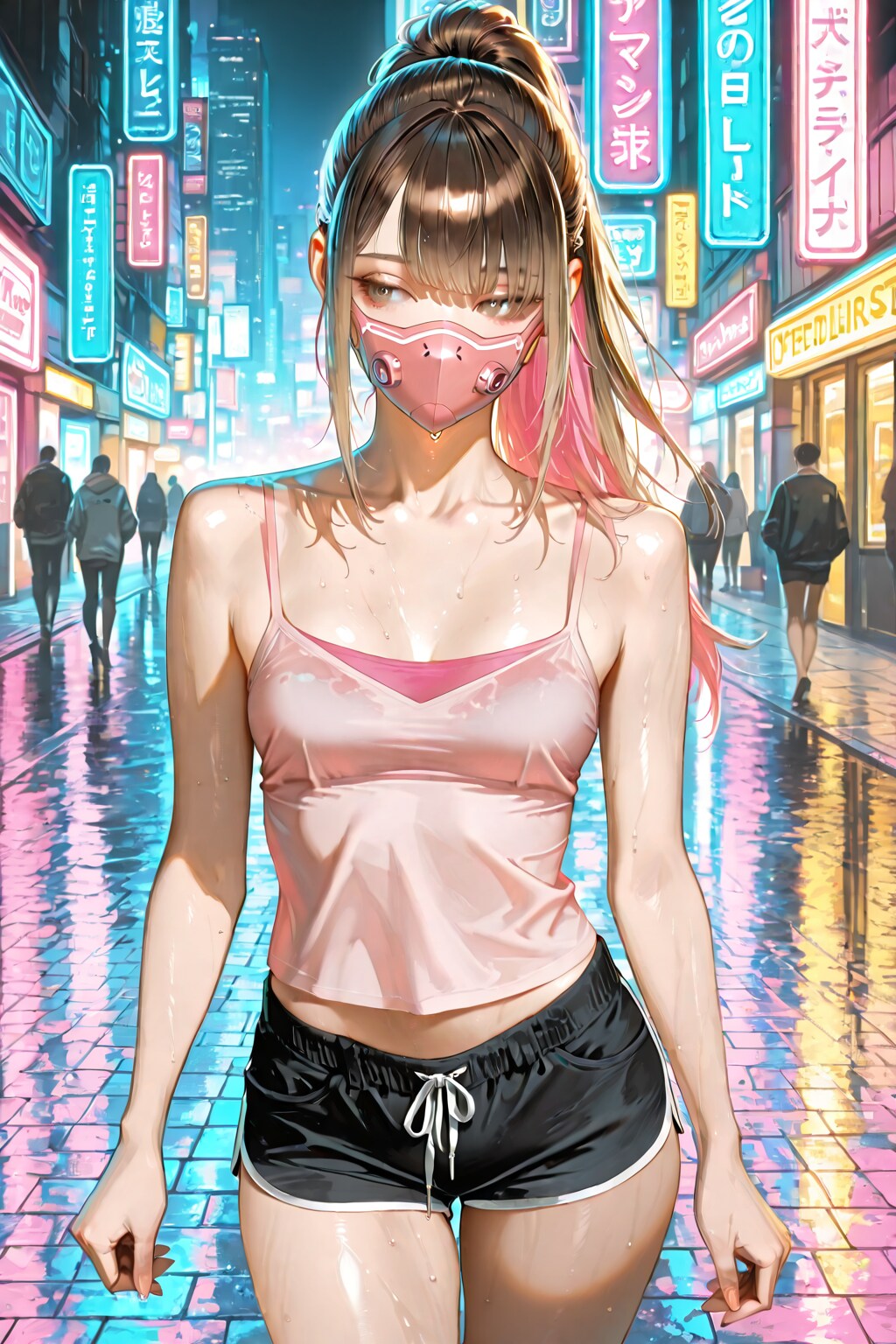 お散歩中のくノ一ピンク