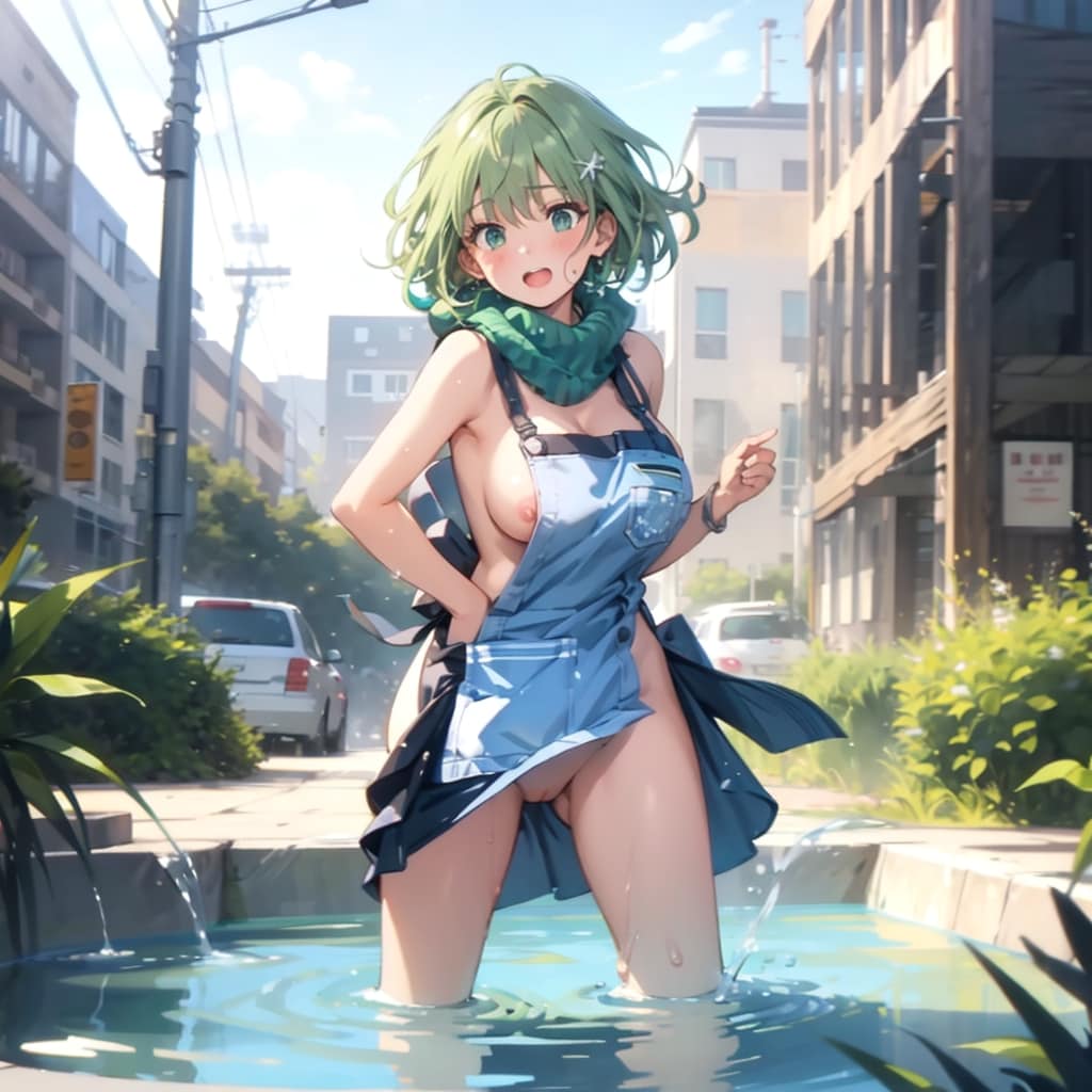 緑の裸エプロン2