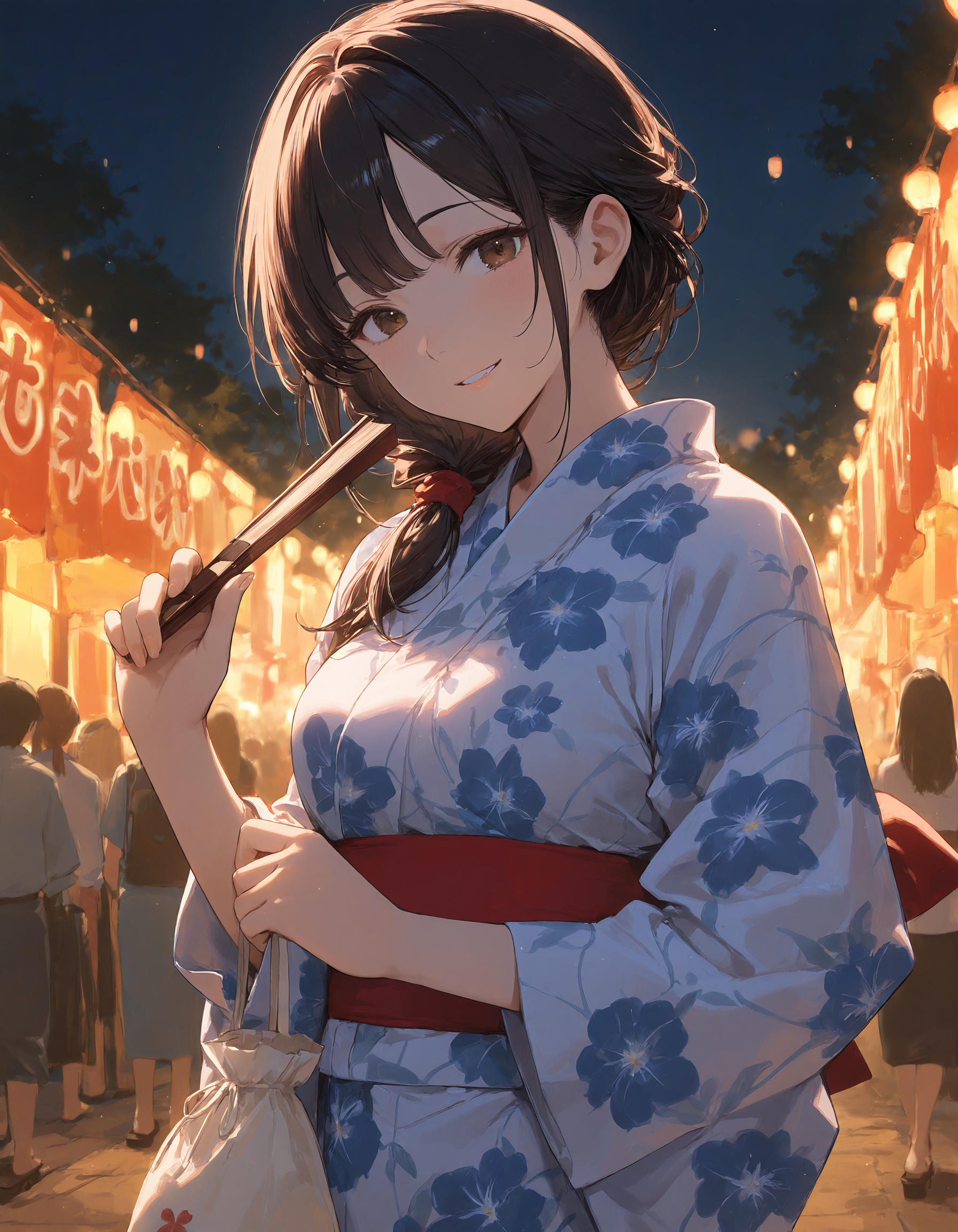 夏祭りに来た人妻さん