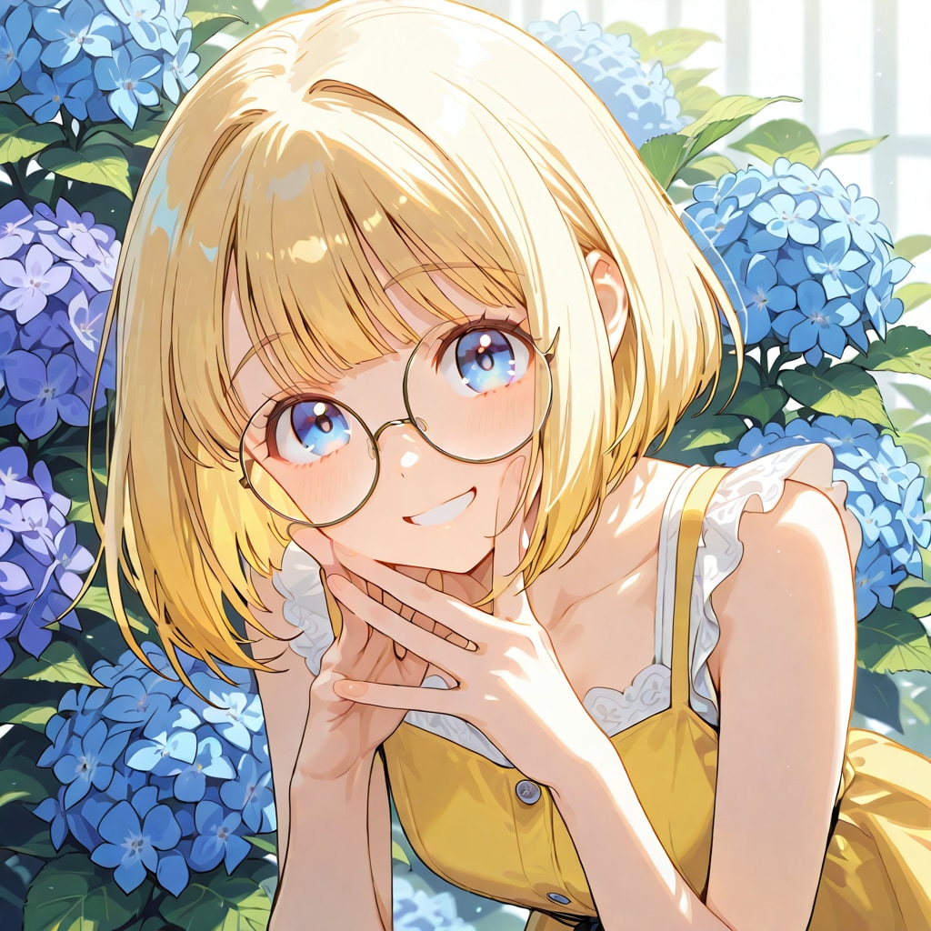 紫陽花とミッシェルさん