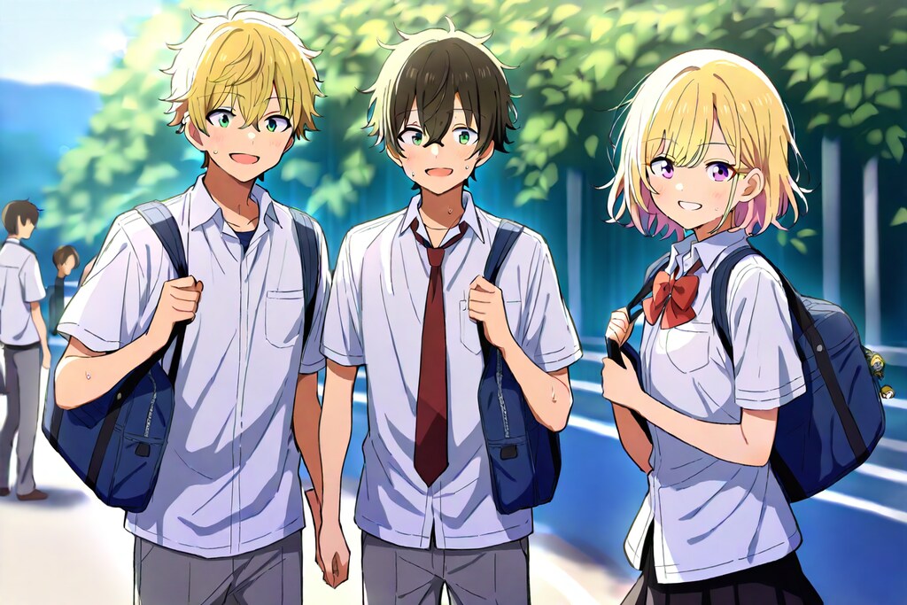 下校中の高校生達