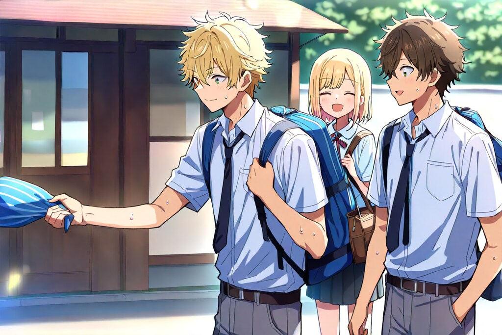 下校中の高校生達