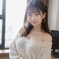 夏のオフショルセーター 7枚目
