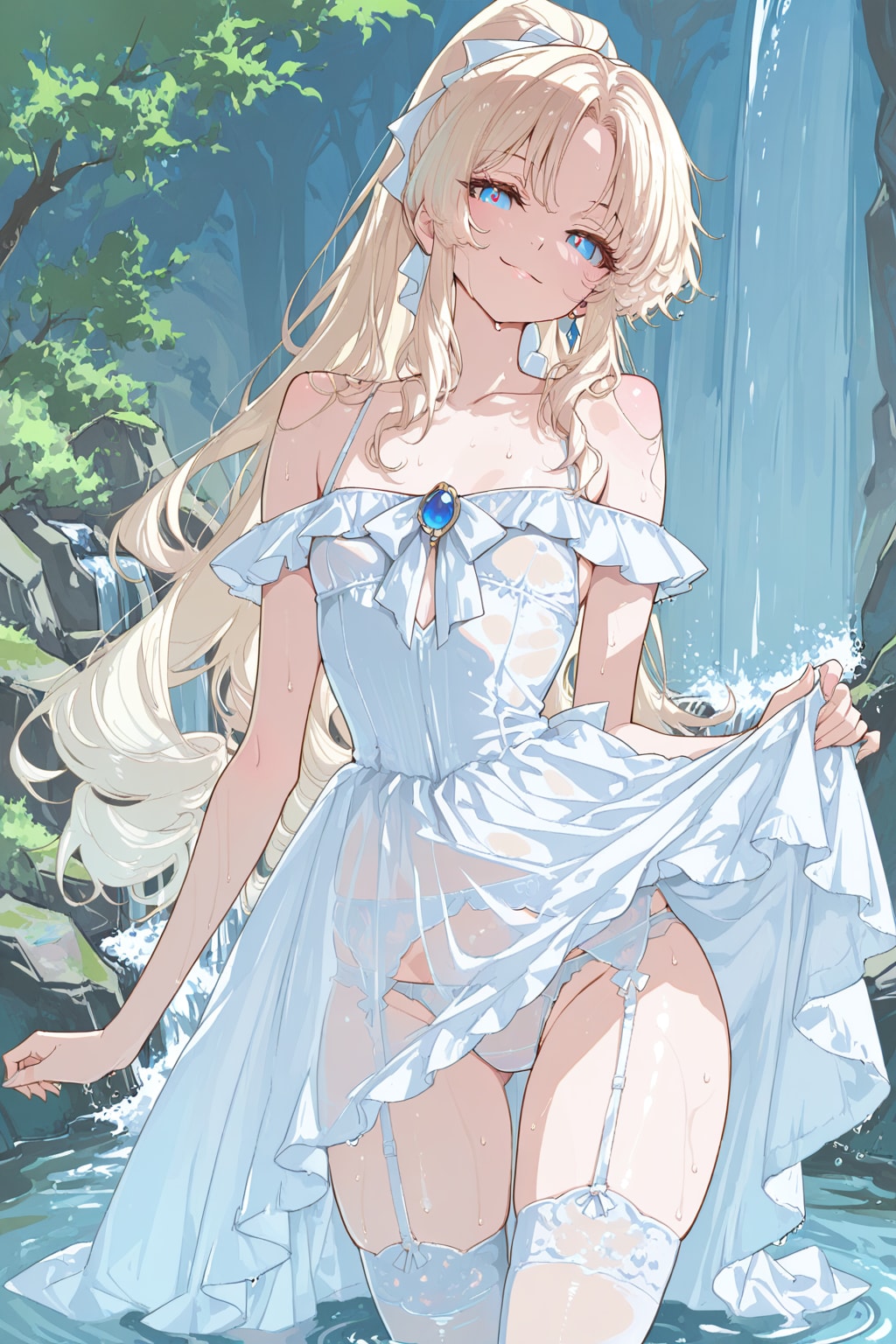 貴族のお嬢さんの優雅な水浴び？