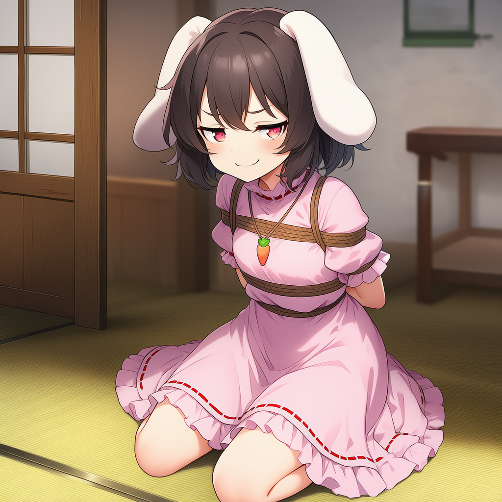 何故かドヤ顔で縛られてるてゐ