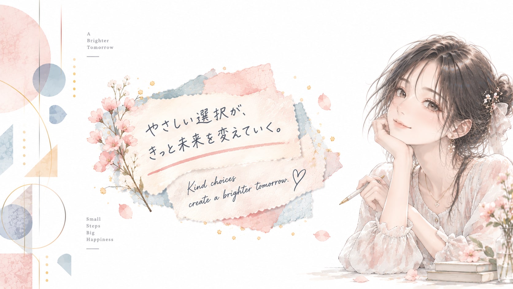 Kind choices create a brighter tomorrow.  Kind choices create a brighter tomorrow. Small steps, big | の人気AIイラスト・グラビア