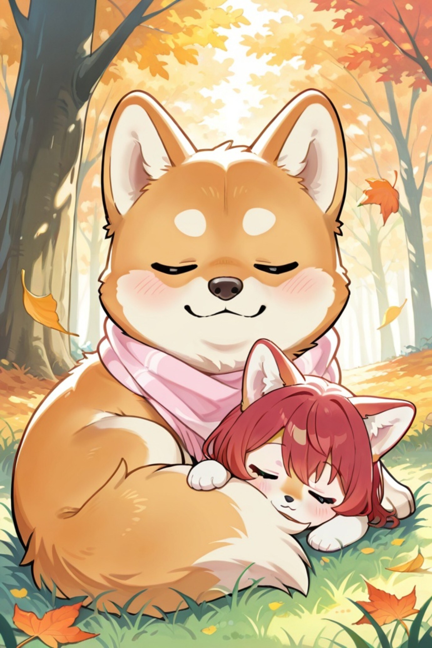 寝る柴犬ちゃん | の人気AIイラスト・グラビア
