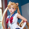 彼女にセーラー戦士のコスプレ（月の子） 4枚目