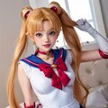 彼女にセーラー戦士のコスプレ（月の子） 3枚目