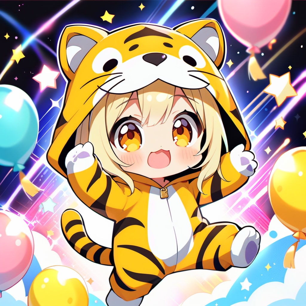 喜ぶ虎娘ちゃん🐯