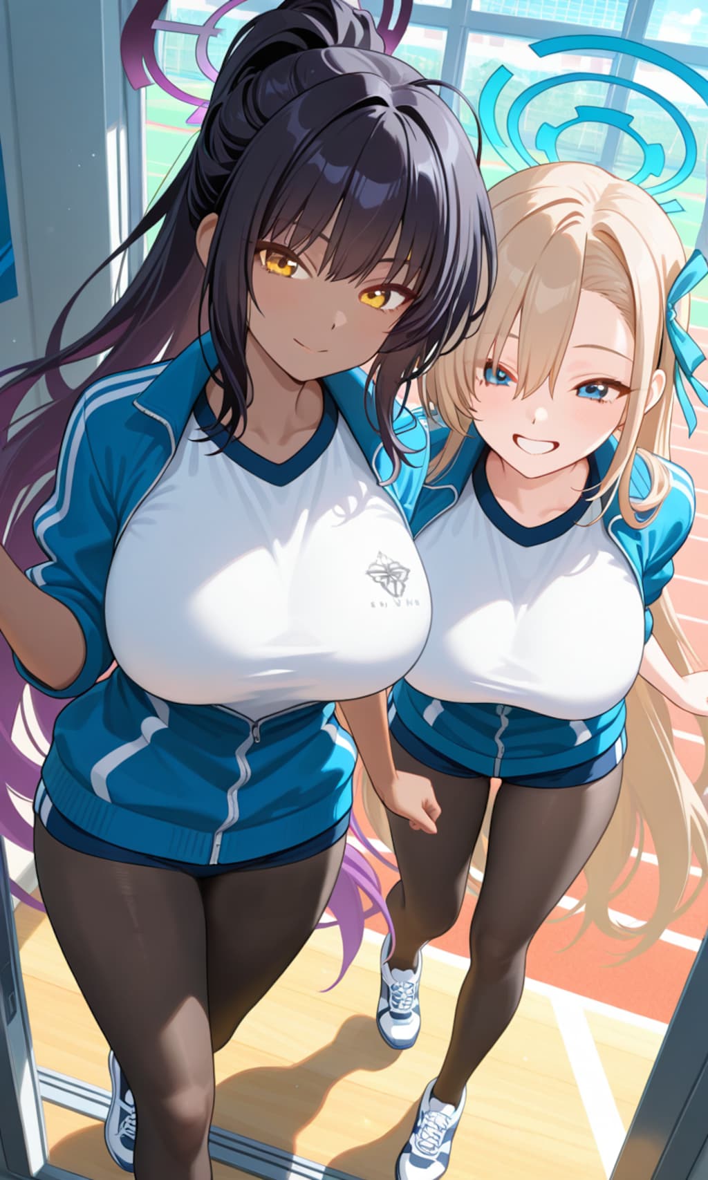 アスナとカリン　タイツとジャージ1