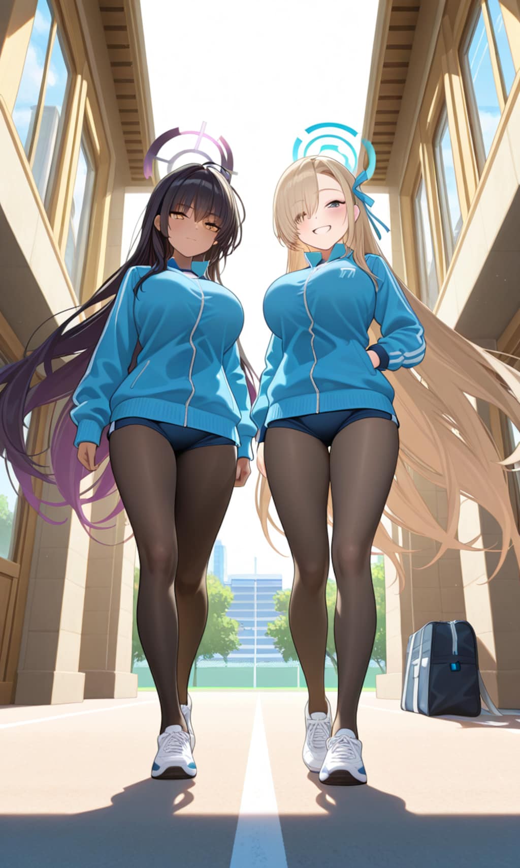 アスナとカリン　タイツとジャージ1