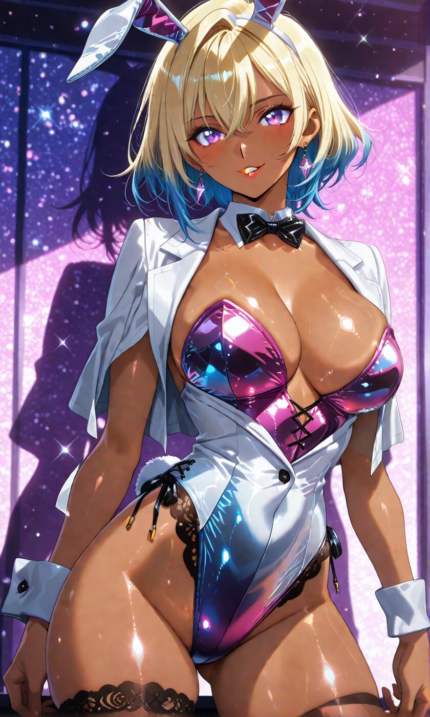 褐色肌のバニーガール