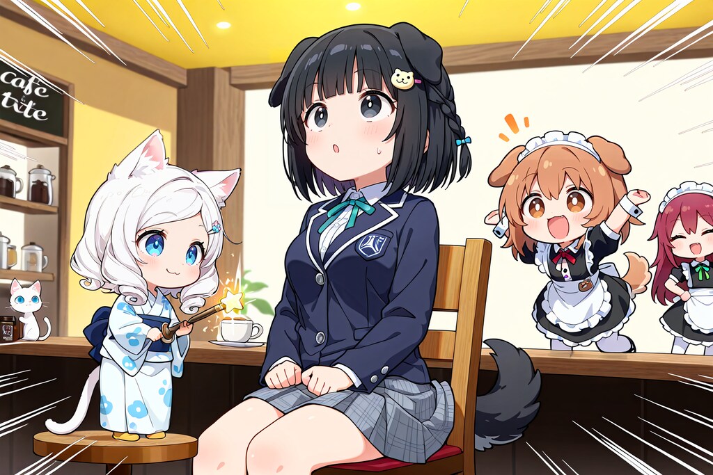 うっかりいぬみみメイドカフェに来てしまったせいでいぬみみにされてしまうHD,Y、K　（黒猫）さんちの凜猫ちゃん