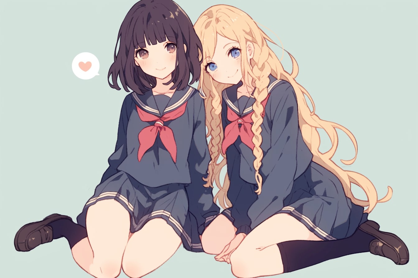 二人のJK200 | の人気AIイラスト・グラビア