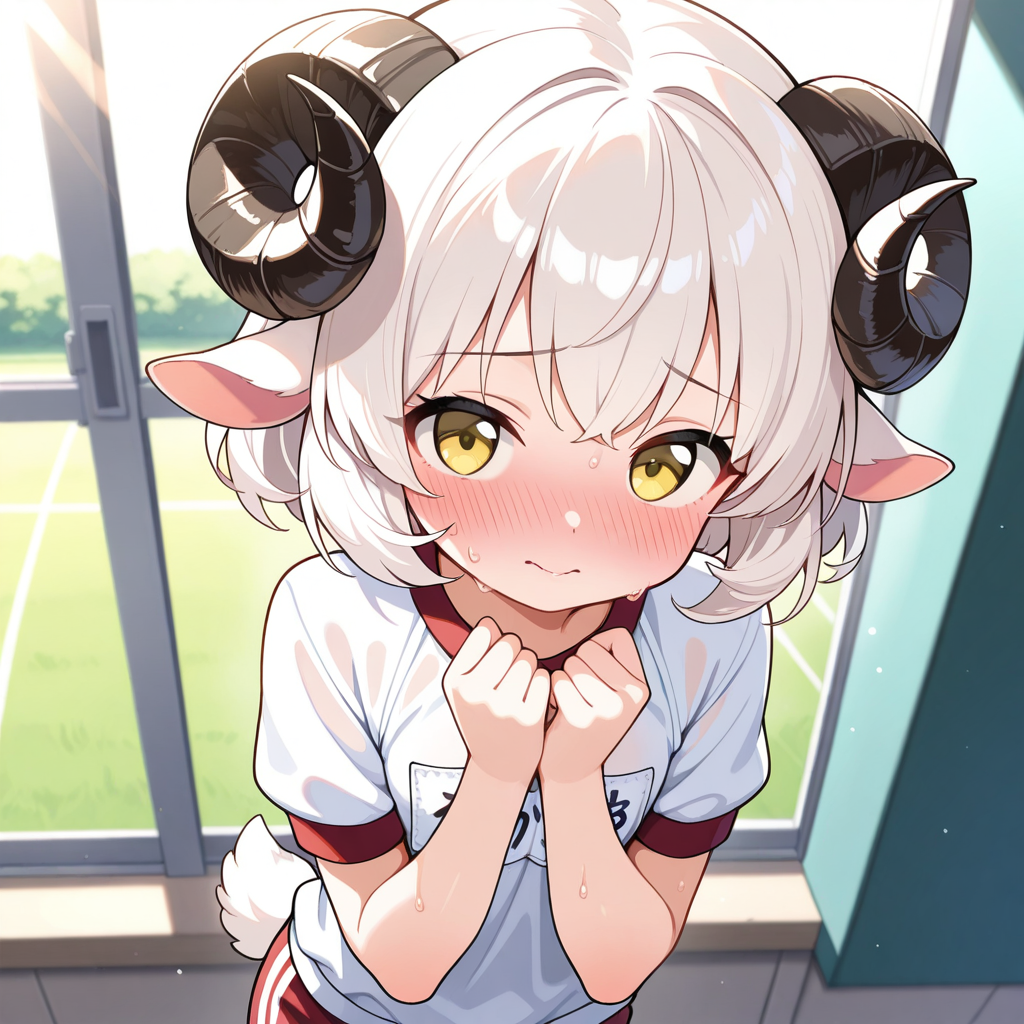 汗びっしょりで恥ずかしいですぅ～！！