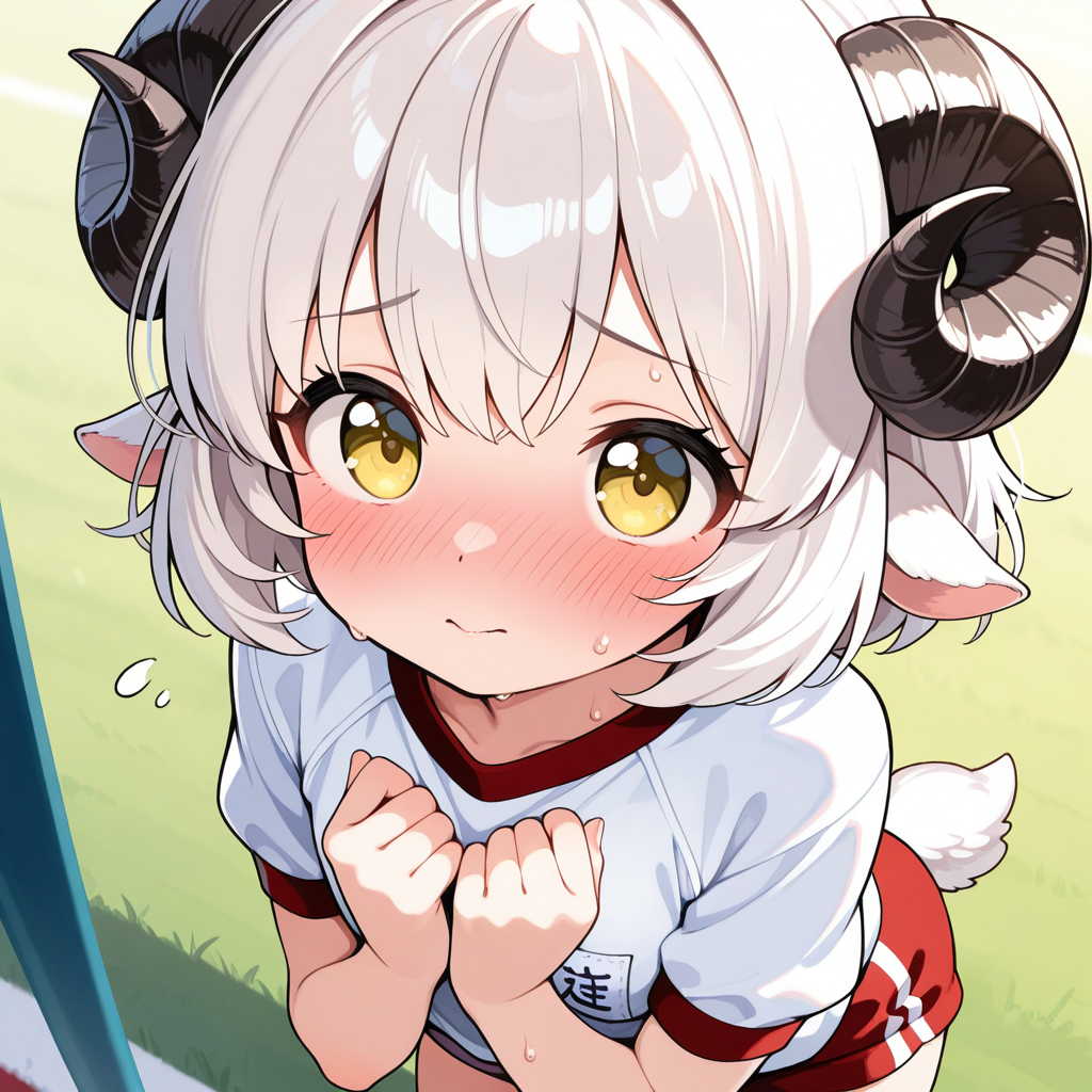 汗びっしょりで恥ずかしいですぅ～！！