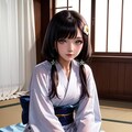 正座する着物少女 7枚目