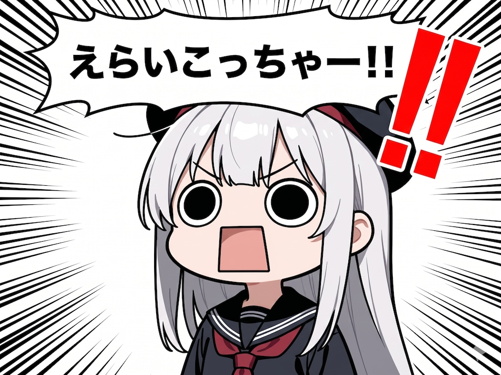 びっくり娘を表現してしまいよったえらいこっちゃ嬢