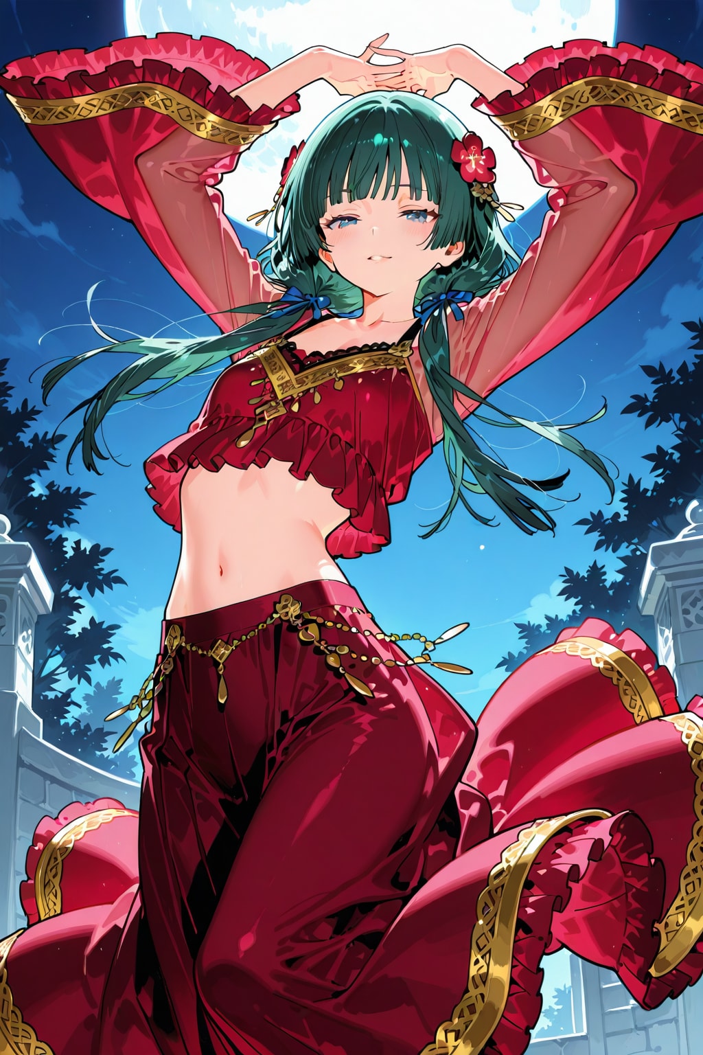 城壁で踊るマオマオ