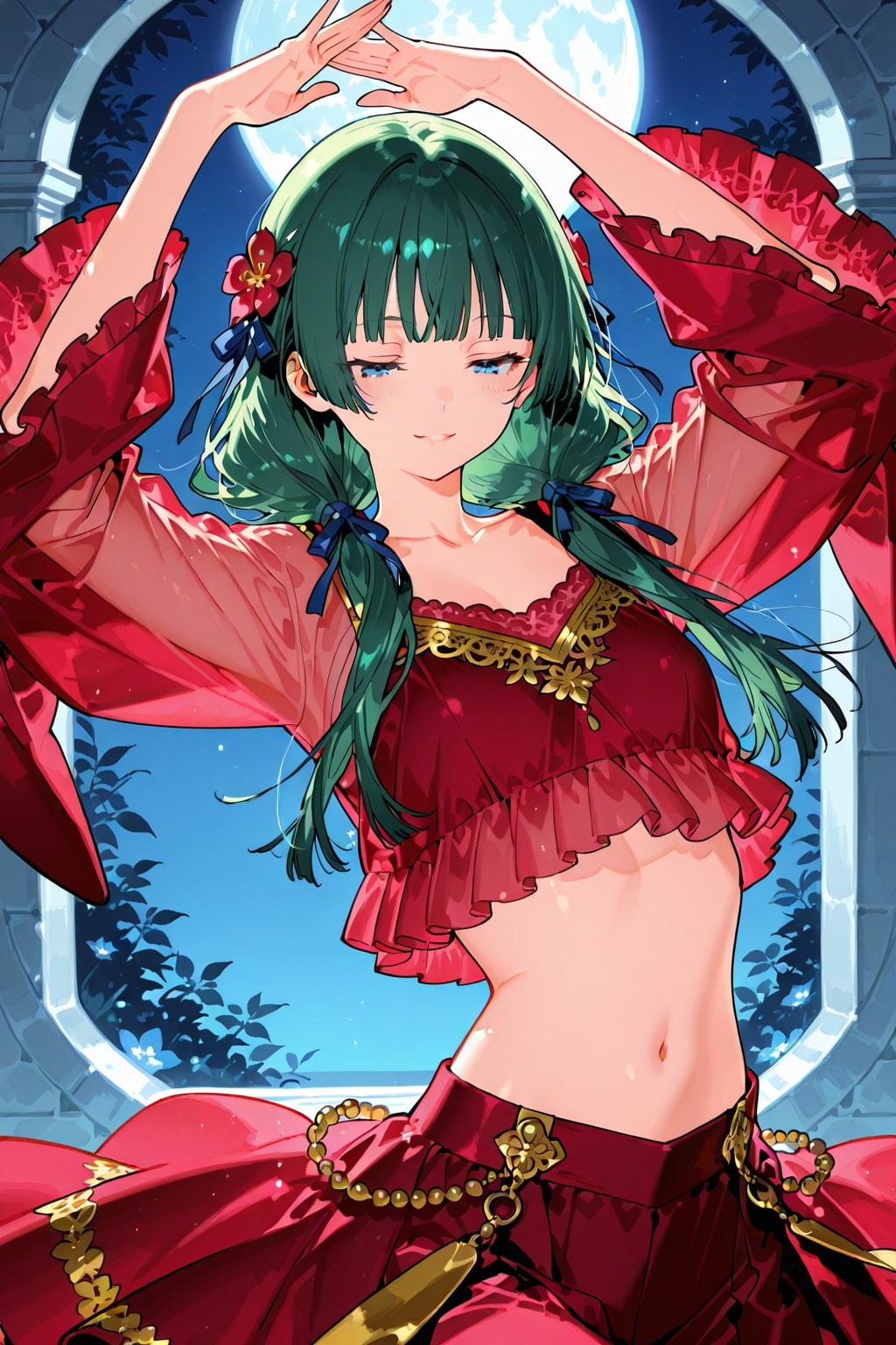 城壁で踊るマオマオ