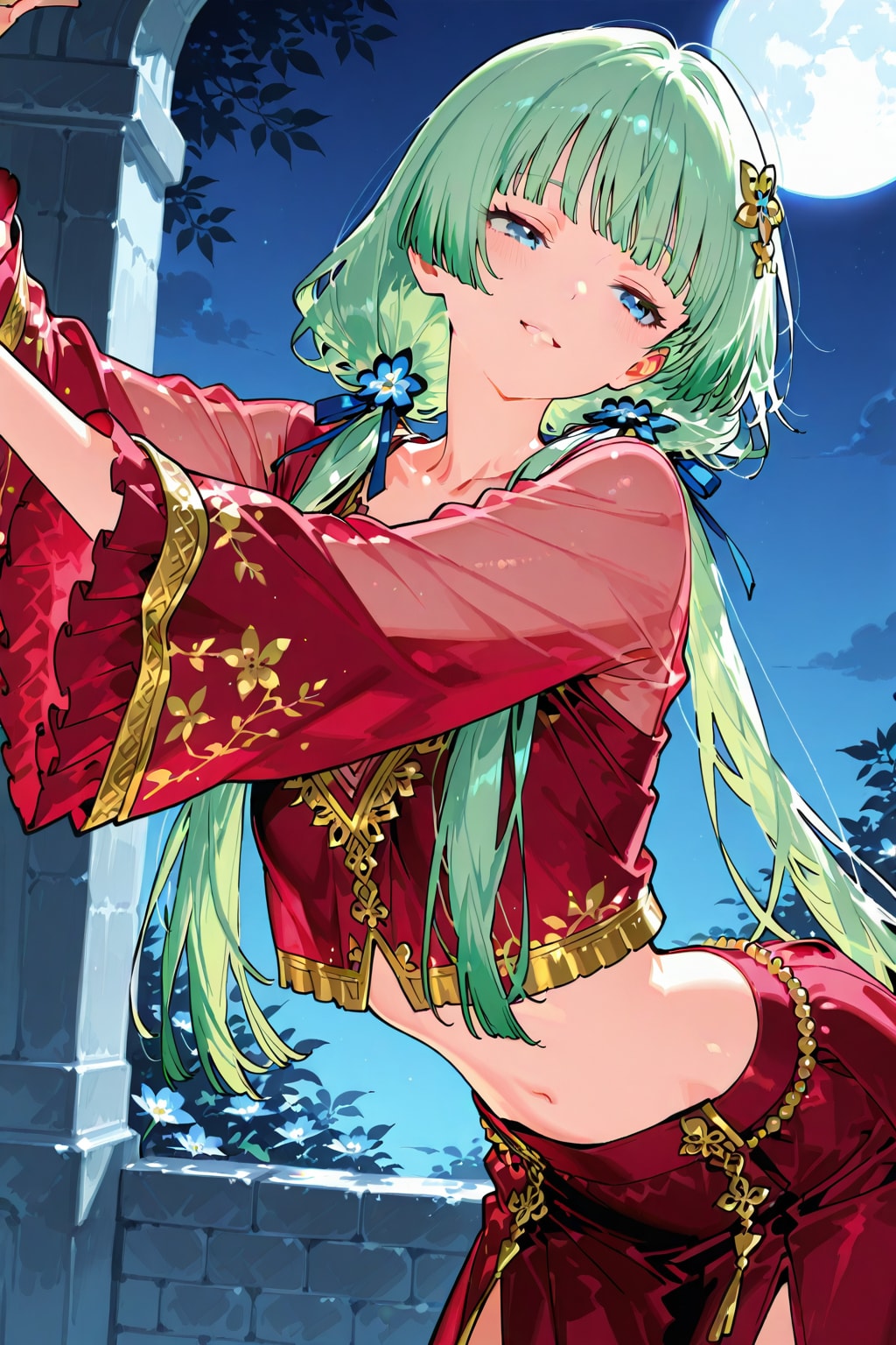 城壁で踊るマオマオ