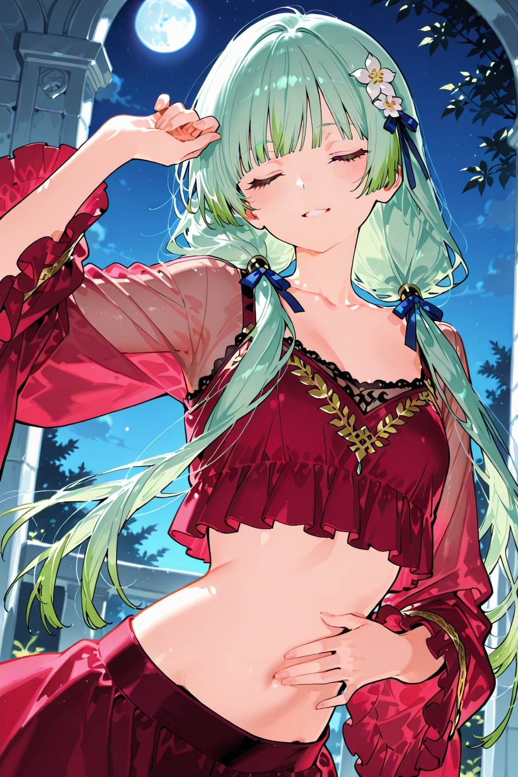 城壁で踊るマオマオ