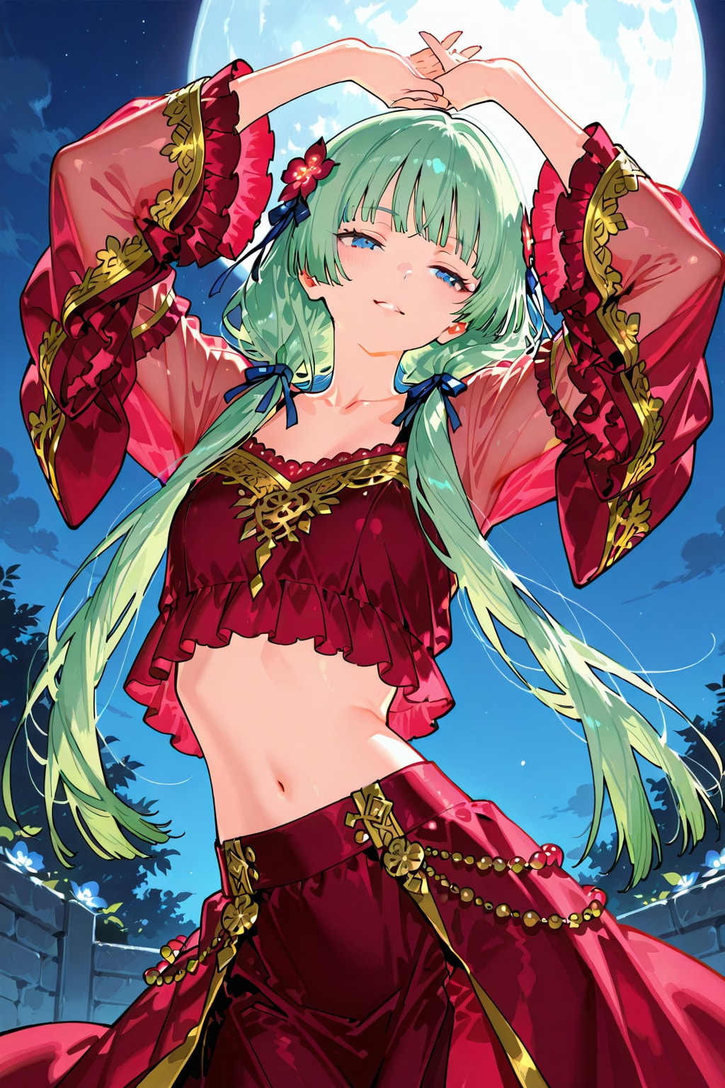 城壁で踊るマオマオ