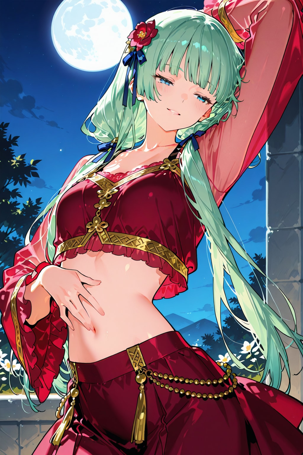 城壁で踊るマオマオ