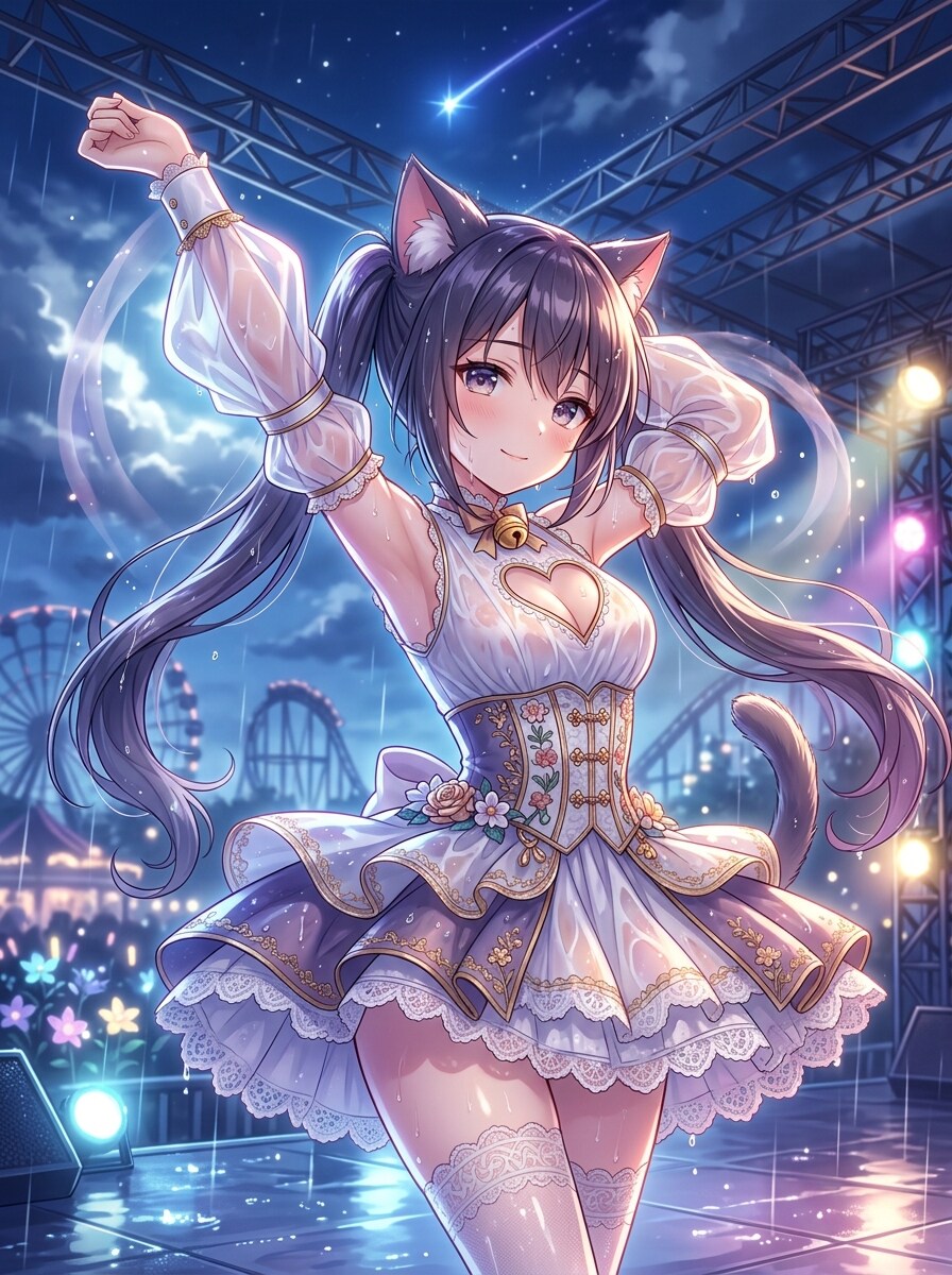 黒ツイにゃん。雨