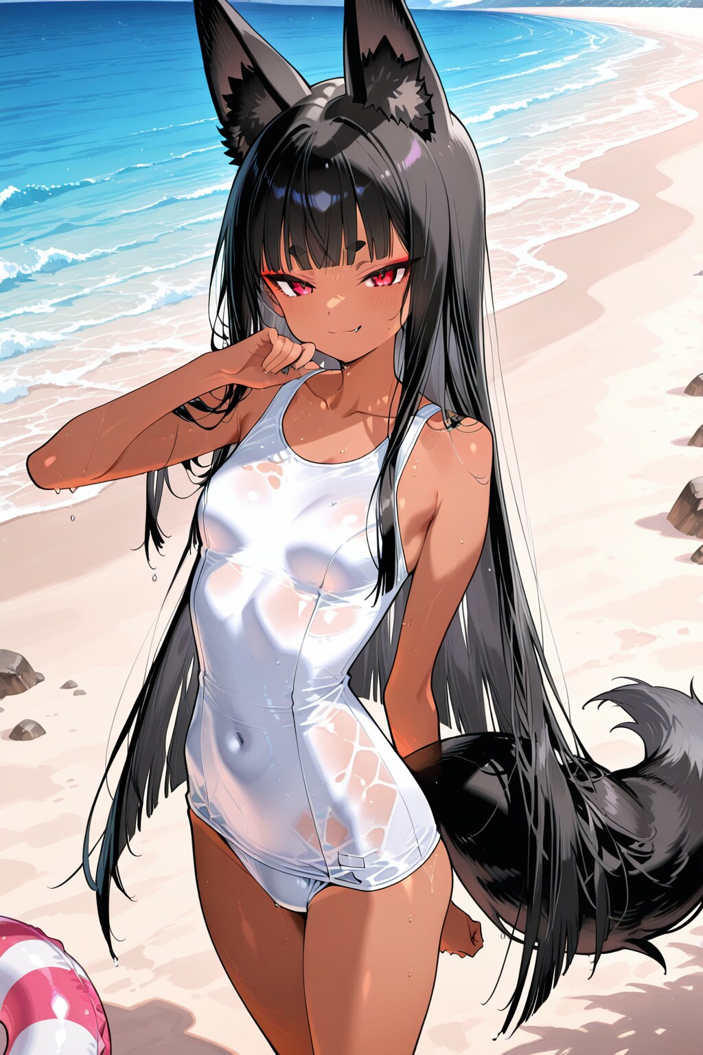 白スクの朱華ちゃん