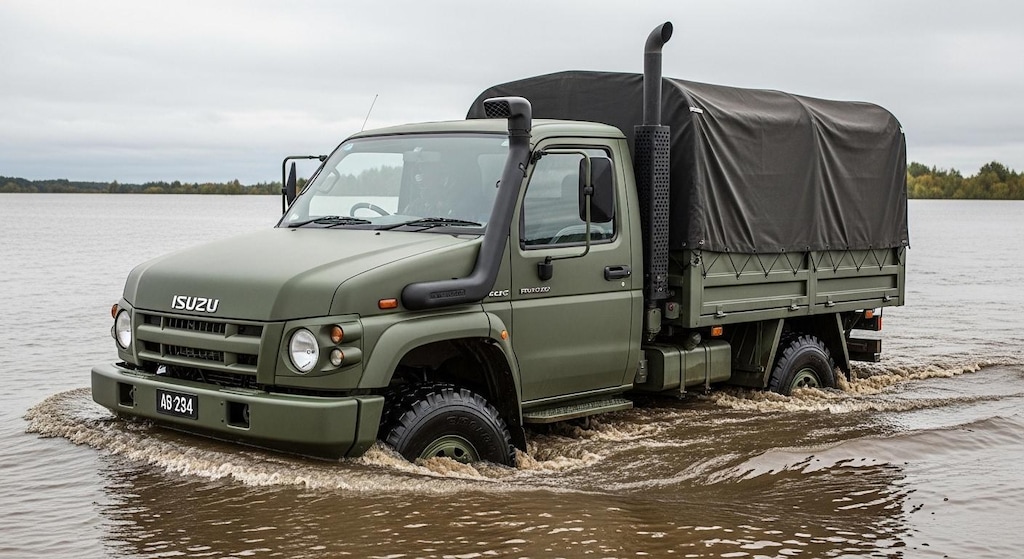 いすゞトラック川渡り
