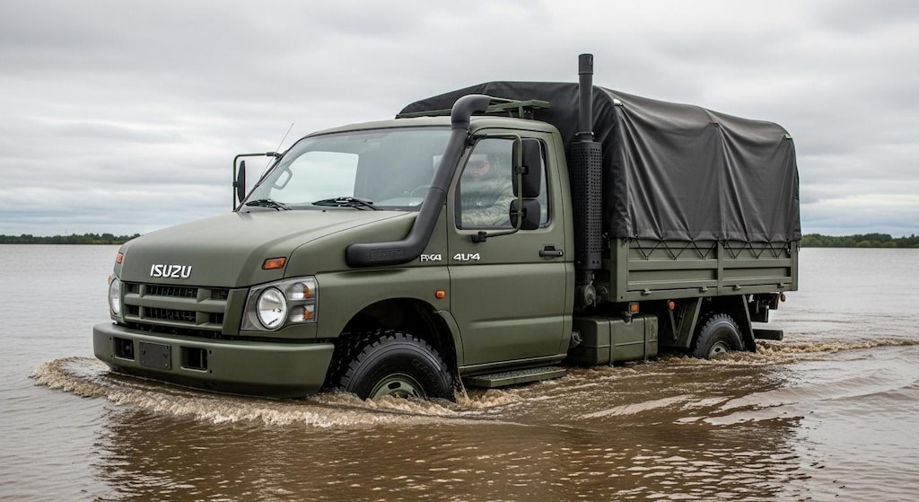 いすゞトラック川渡り