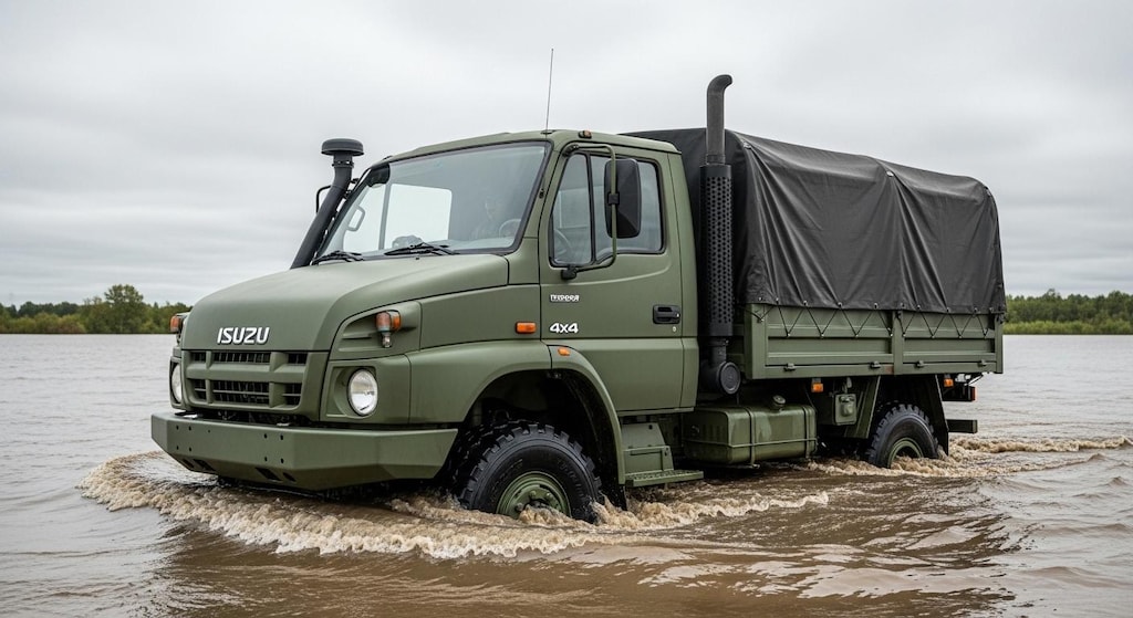 いすゞトラック川渡り