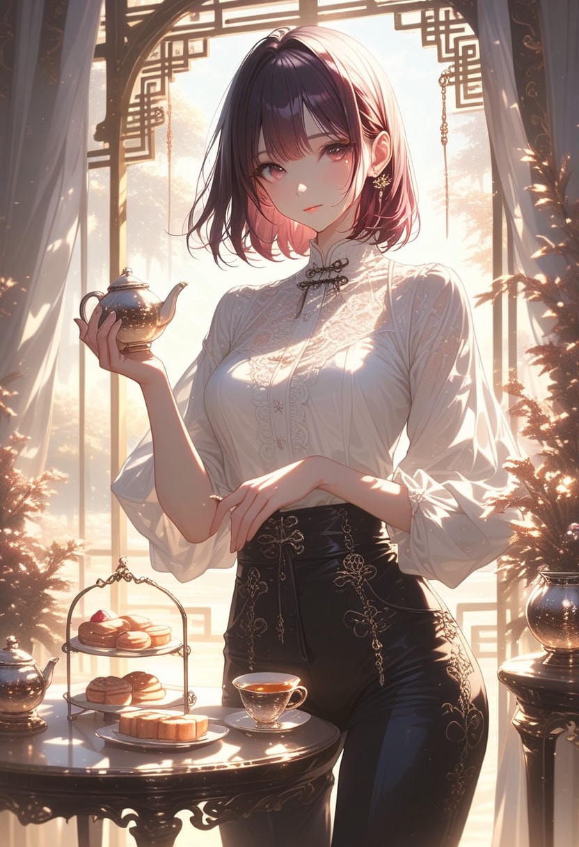 Days AI 「ティータイムの美女」 | の人気AIイラスト・グラビア