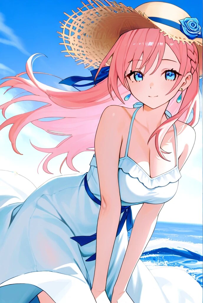 夏、浜辺、麦わら少女！