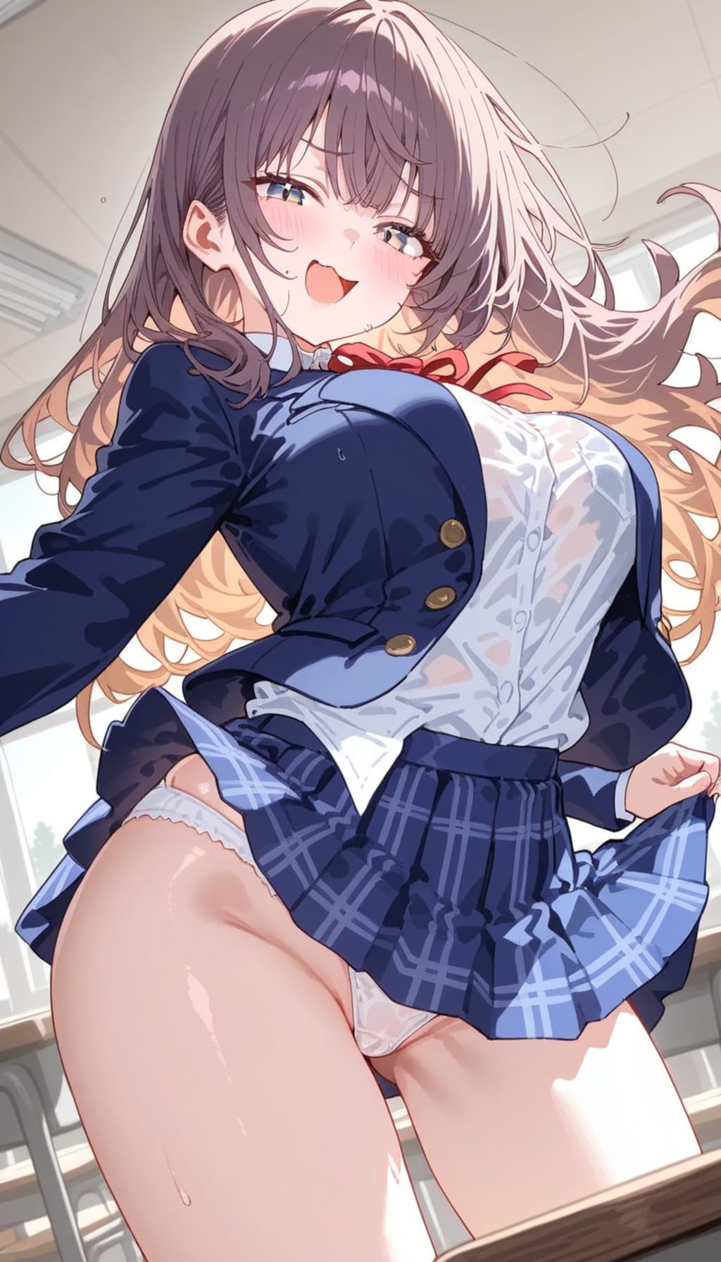 は～い、この薄布の下にあるのが、大体20人くらいのち○ぽを挿れてきたま○こで～す♥