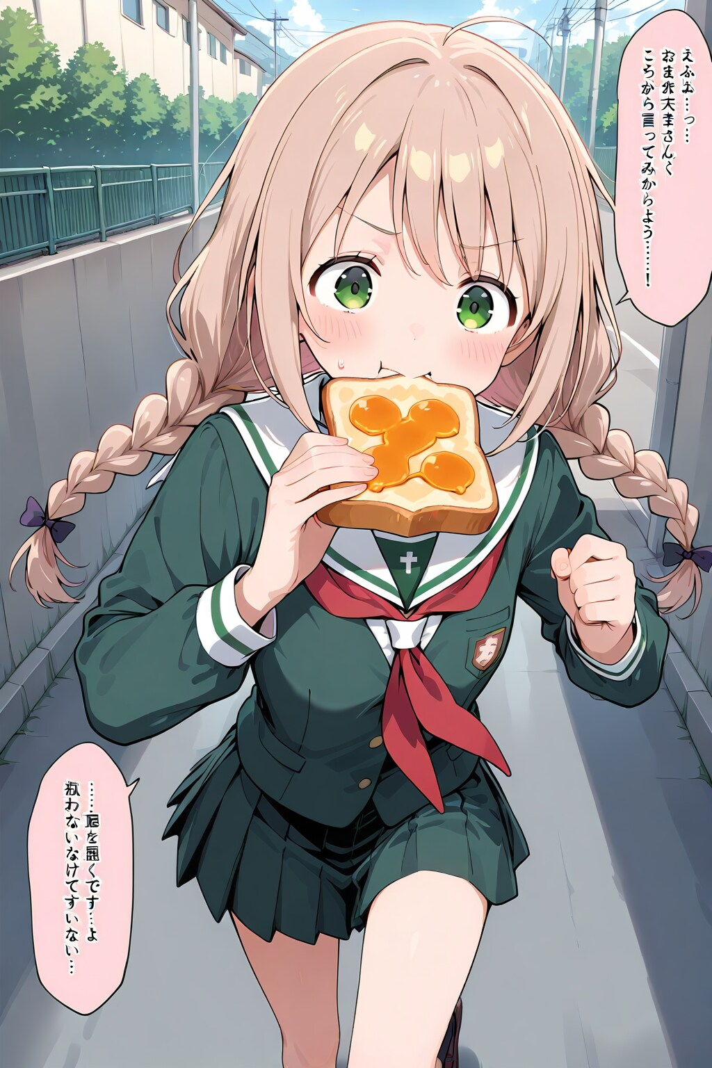 寝坊した〜　トーストランニング