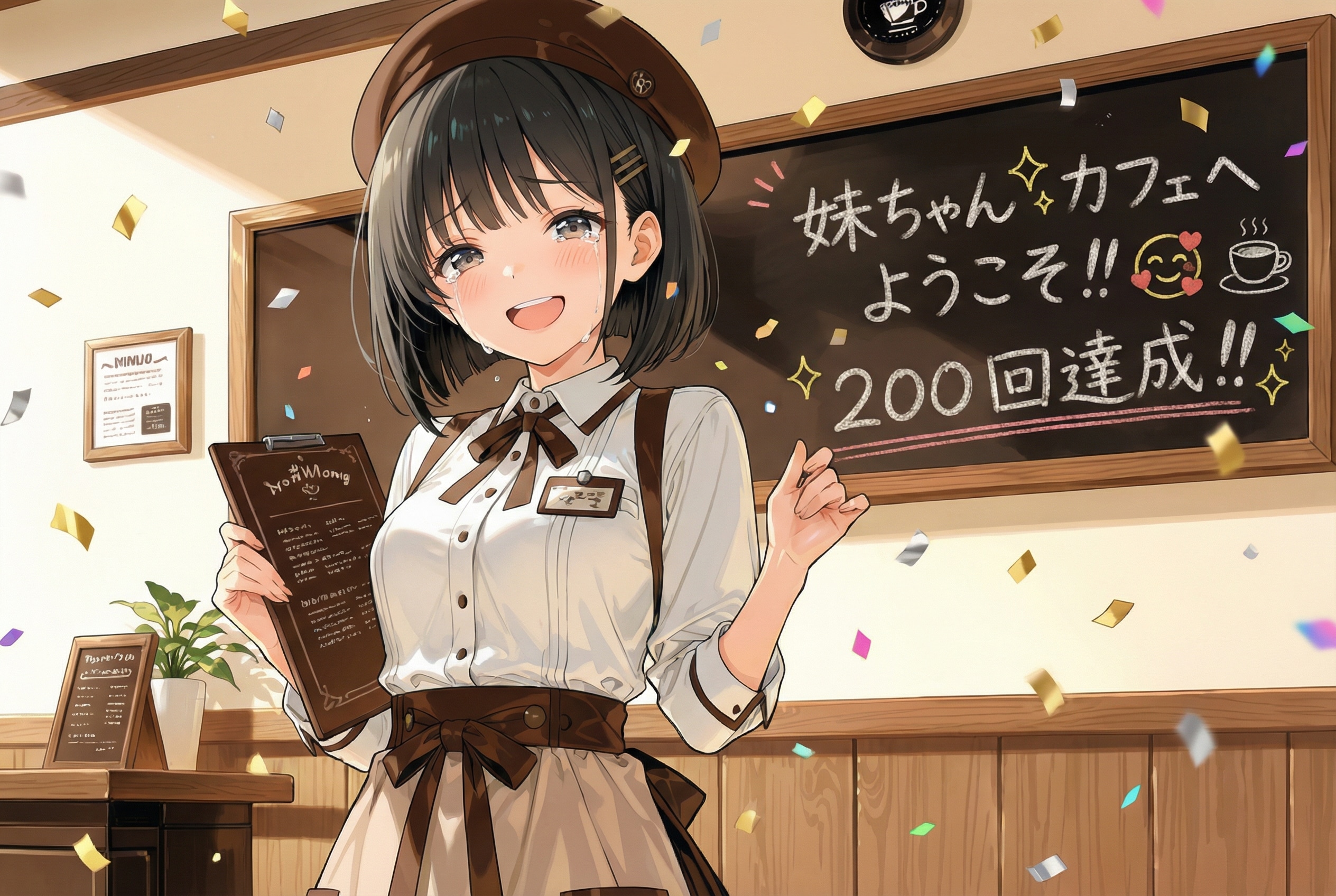 妹ちゃん✨カフェへようこそ‼️🥰☕️✨　✨🎊２００🎉✨ | の人気AIイラスト・グラビア