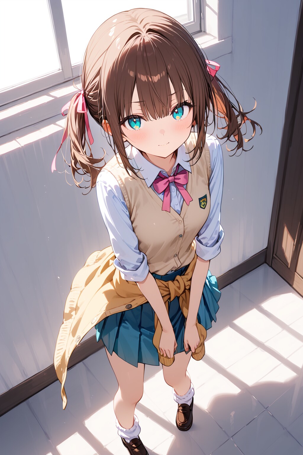 制服カーデ腰巻き
