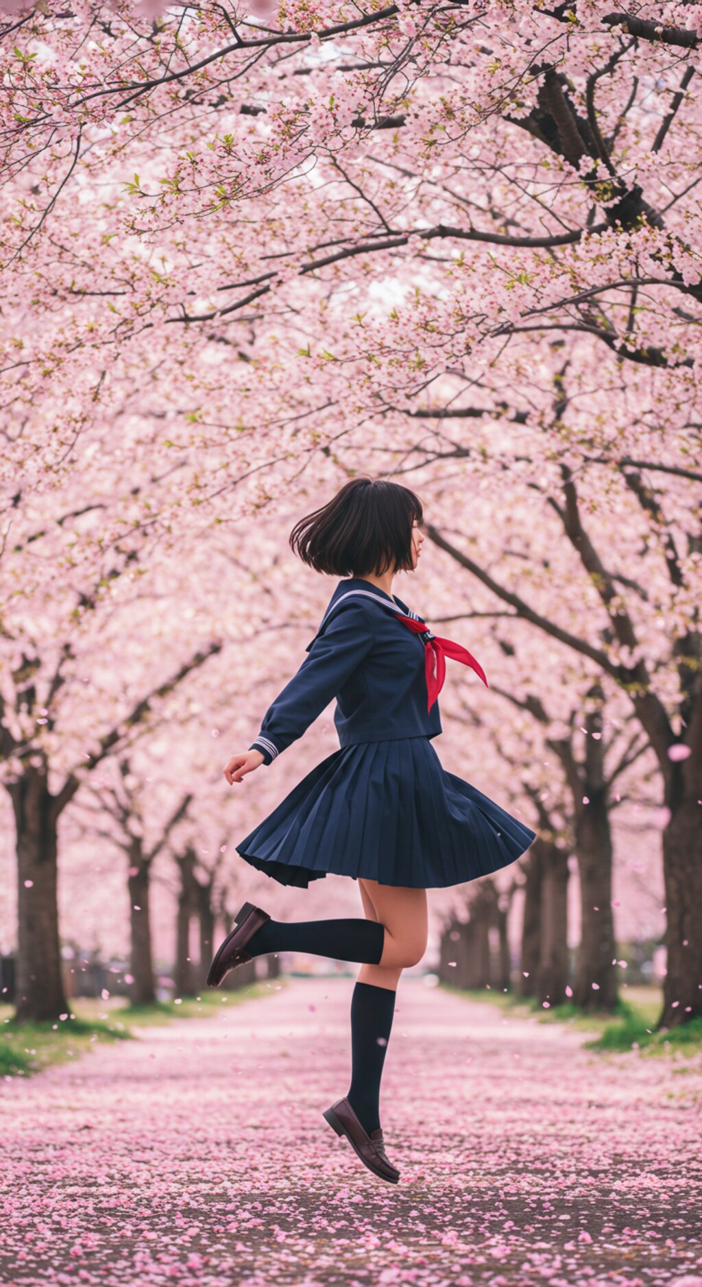 舞う　桜の下で