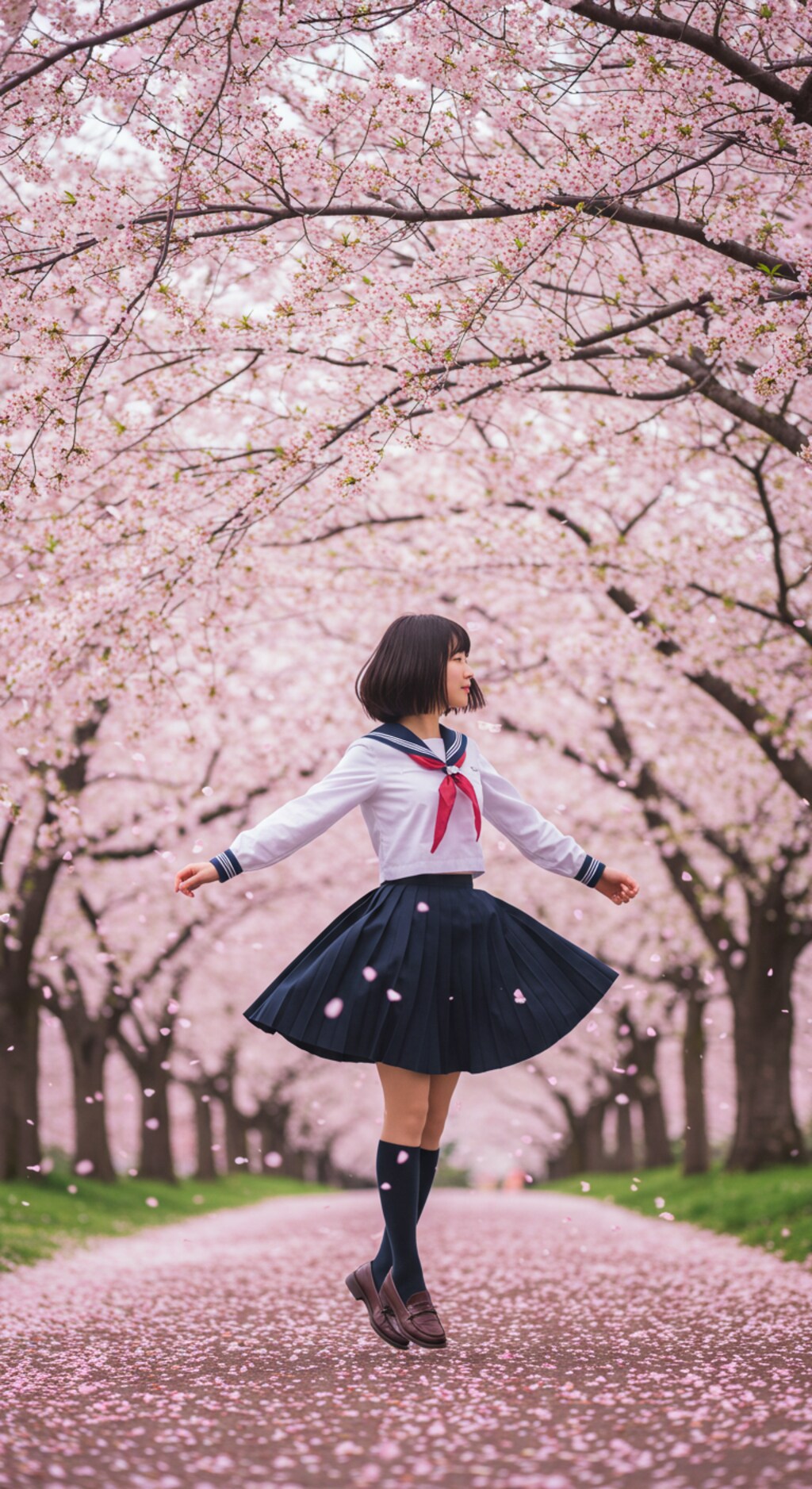 舞う　桜の下で