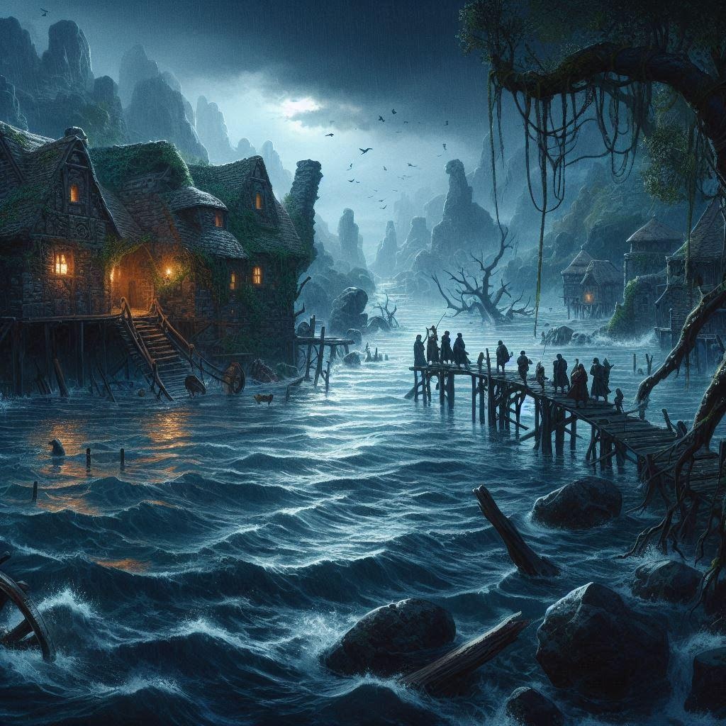 神秘洪水は災害中、洪水神秘は未来予知？