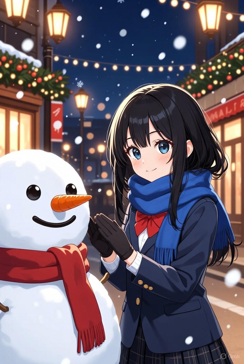 ゆきだるまと少女 | の人気AIイラスト・グラビア