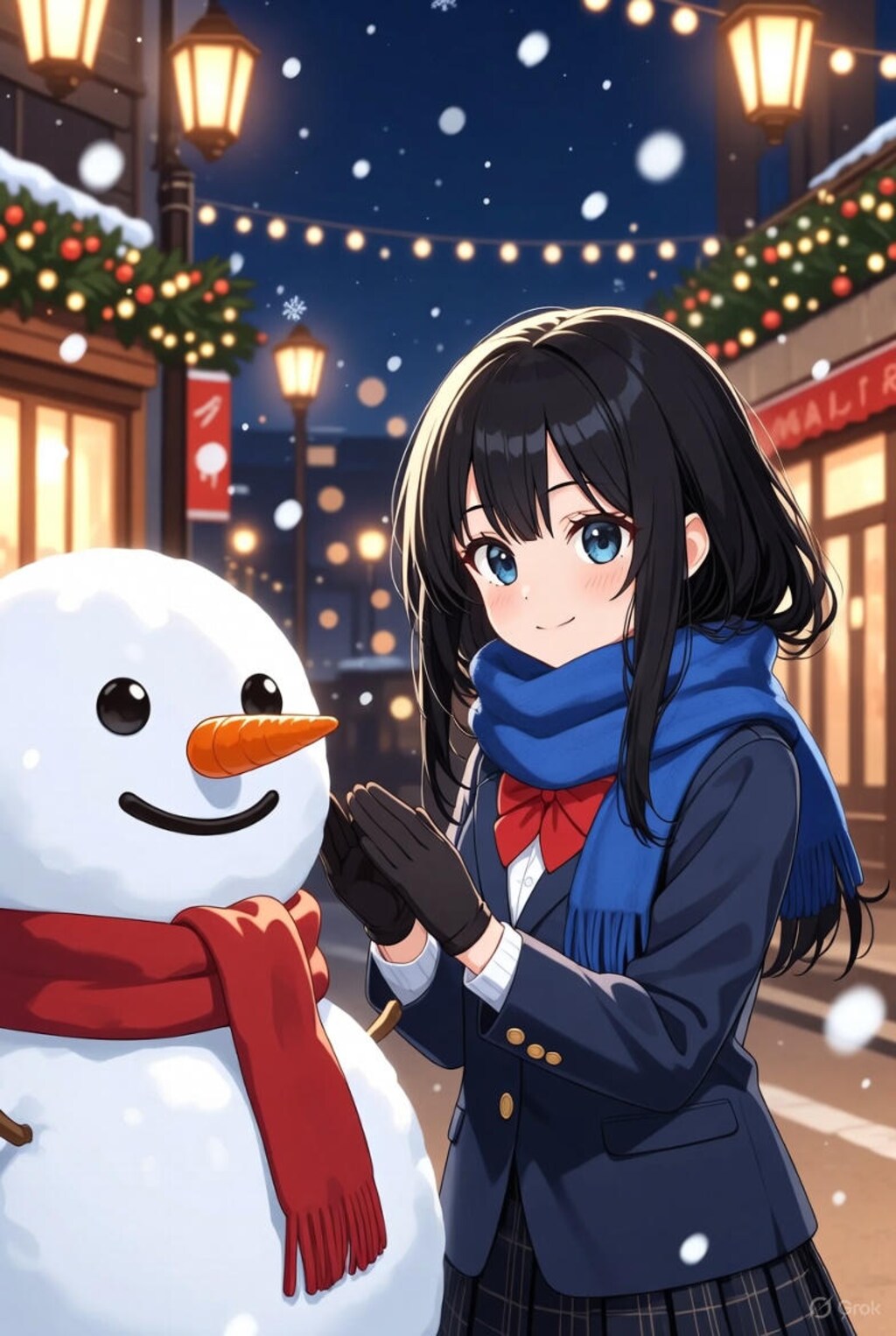 ゆきだるまと少女