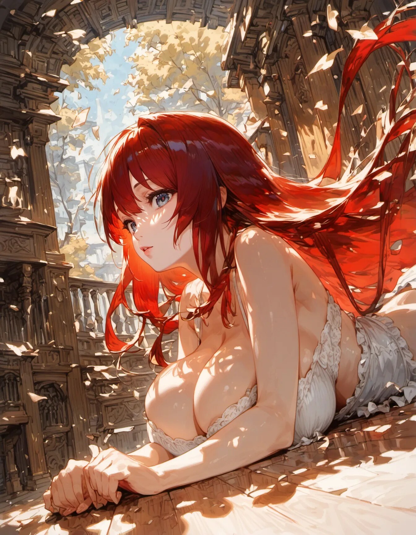 Crimson Reverie Among the Ruins