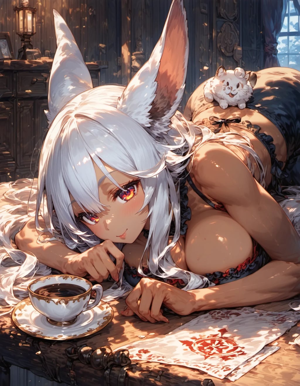 White Fur and Amber Eyes