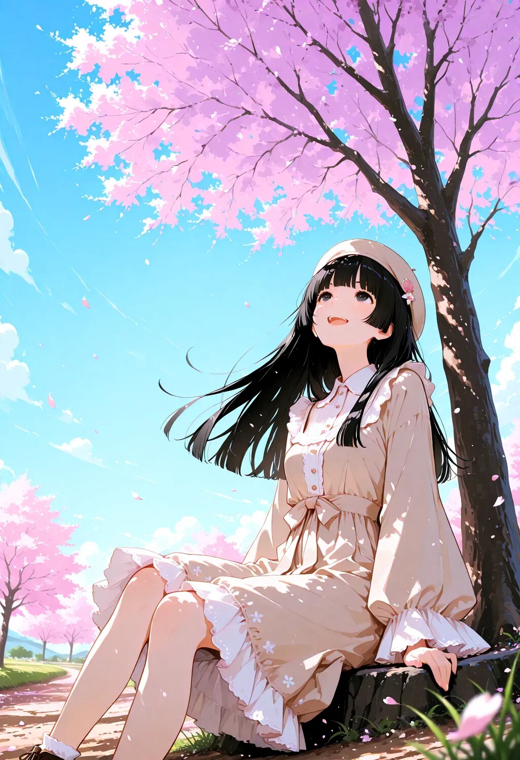 見上げれば満開の桜